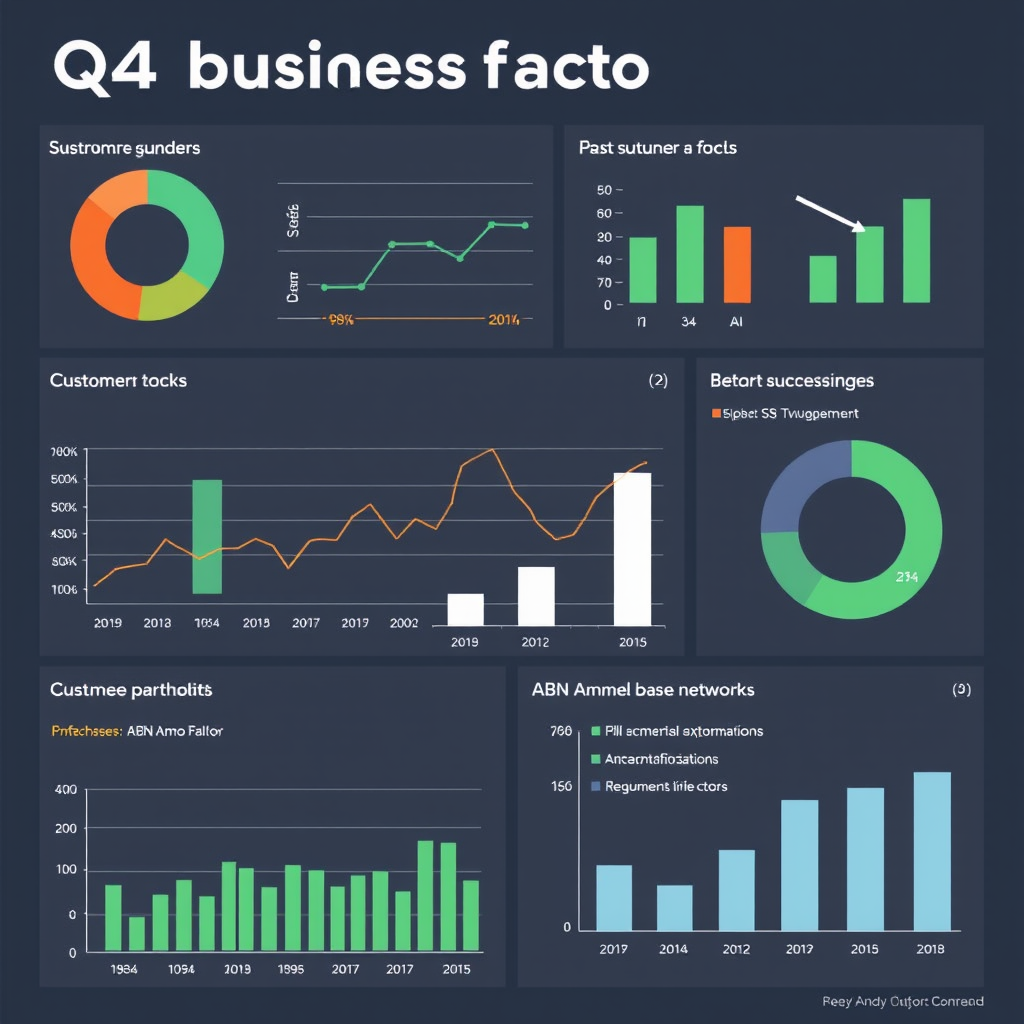Q4 bedrijfsprestatie rapport dashboard met grafieken en statistieken van ABN Amro Base Network klant succesverhalen