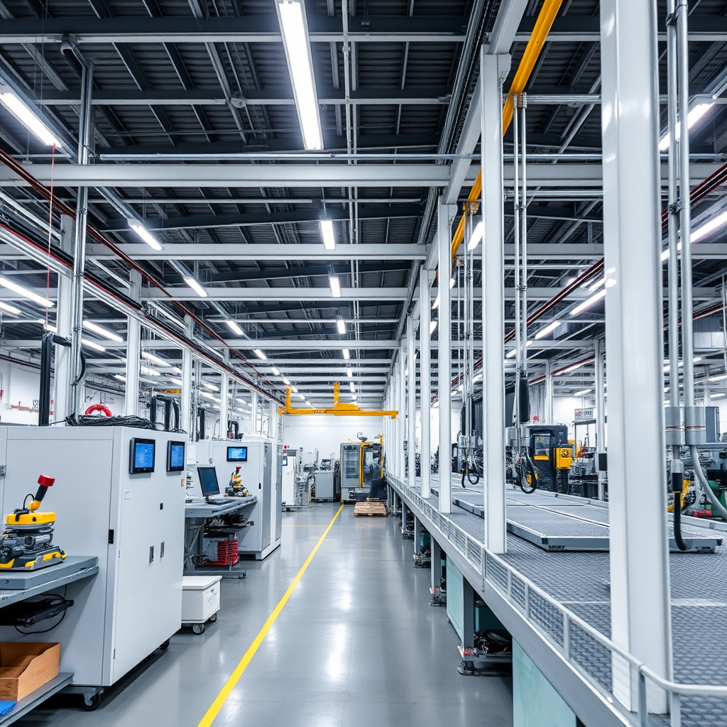 Moderne productiefaciliteit met geautomatiseerde systemen en efficiënte workflows na ABN consulting implementatie