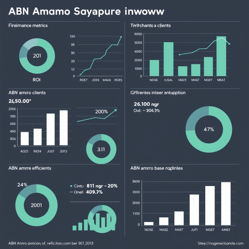 Uitgebreide grafieken en charts die Q4 prestatie metrics tonen van ABN Amro Base Network klanten inclusief ROI, efficiëntie en groei indicatoren